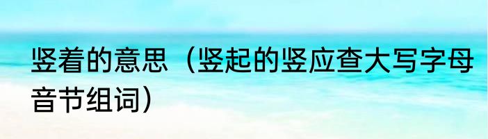 竖着的意思（竖起的竖应查大写字母音节组词）