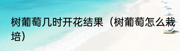 树葡萄几时开花结果（树葡萄怎么栽培）