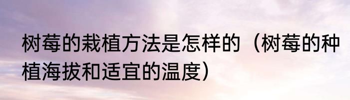 树莓的栽植方法是怎样的（树莓的种植海拔和适宜的温度）