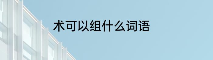 术可以组什么词语