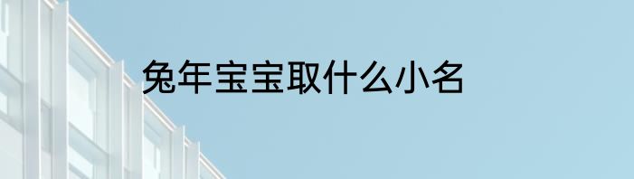 兔年宝宝取什么小名