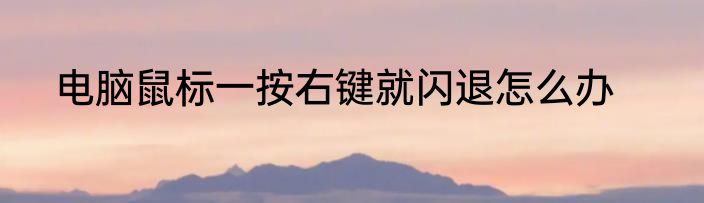 电脑鼠标一按右键就闪退怎么办