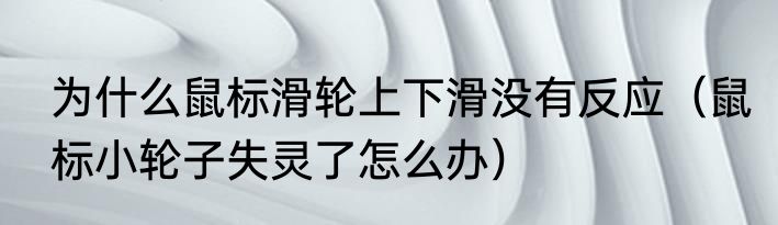 为什么鼠标滑轮上下滑没有反应（鼠标小轮子失灵了怎么办）