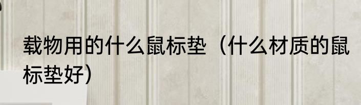 载物用的什么鼠标垫（什么材质的鼠标垫好）