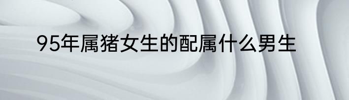 95年属猪女生的配属什么男生