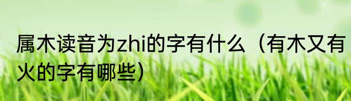 属木读音为zhi的字有什么（有木又有火的字有哪些）