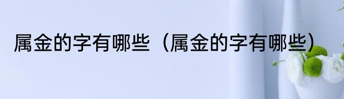 属金的字有哪些（属金的字有哪些）