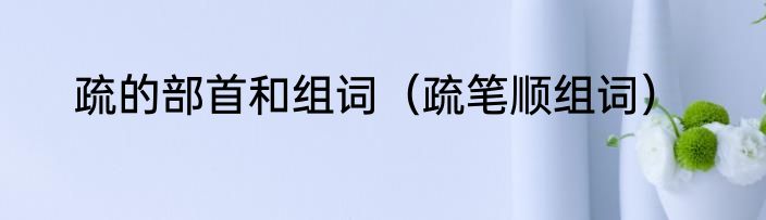 疏的部首和组词（疏笔顺组词）