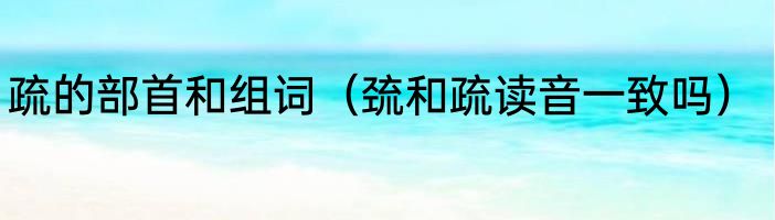 疏的部首和组词（巯和疏读音一致吗）