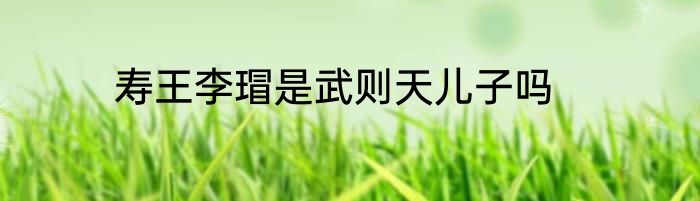 寿王李瑁是武则天儿子吗