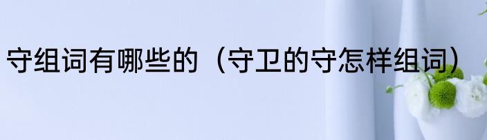 守组词有哪些的（守卫的守怎样组词）