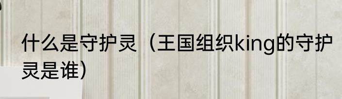 什么是守护灵（王国组织king的守护灵是谁）