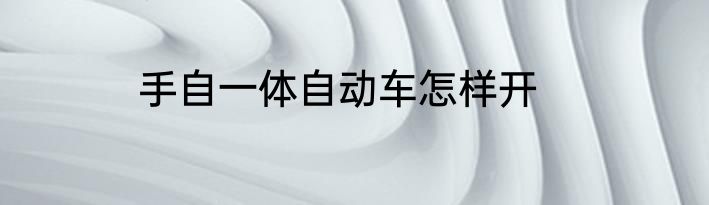 手自一体自动车怎样开