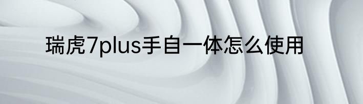 瑞虎7plus手自一体怎么使用