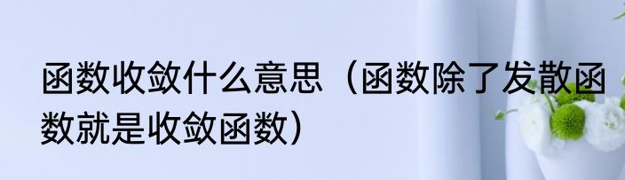 函数收敛什么意思（函数除了发散函数就是收敛函数）