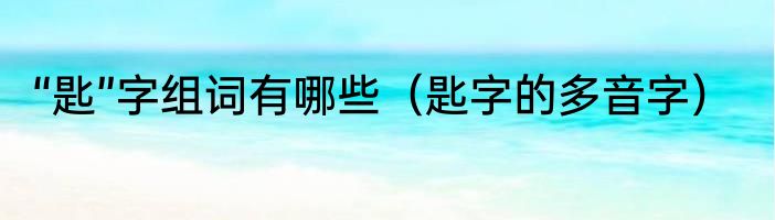 “匙”字组词有哪些（匙字的多音字）