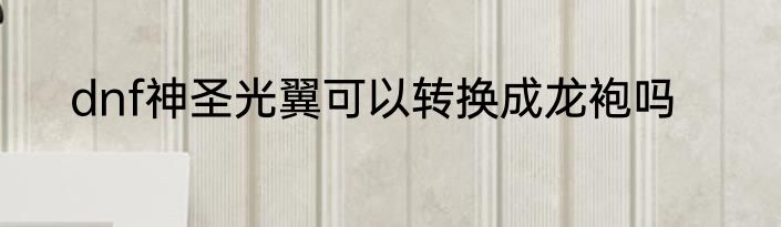dnf神圣光翼可以转换成龙袍吗