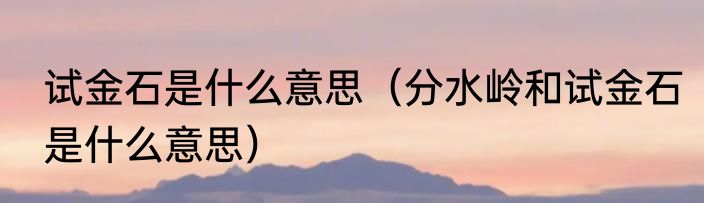 试金石是什么意思（分水岭和试金石是什么意思）