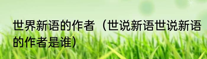 世界新语的作者（世说新语世说新语的作者是谁）
