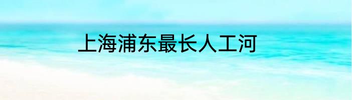 上海浦东最长人工河