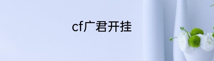 cf广君开挂