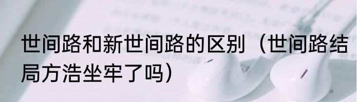 世间路和新世间路的区别（世间路结局方浩坐牢了吗）