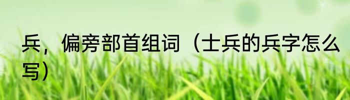 兵，偏旁部首组词（士兵的兵字怎么写）