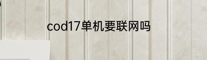 cod17单机要联网吗
