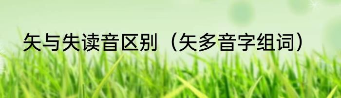 矢与失读音区别（矢多音字组词）
