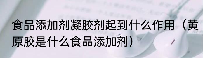 食品添加剂凝胶剂起到什么作用（黄原胶是什么食品添加剂）
