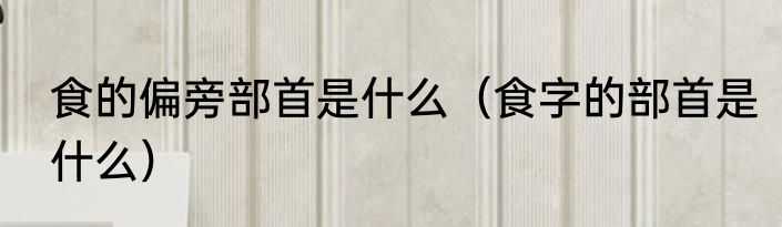 食的偏旁部首是什么（食字的部首是什么）