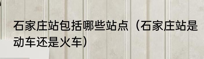 石家庄站包括哪些站点（石家庄站是动车还是火车）