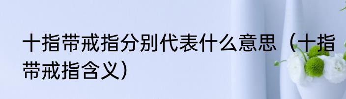 十指带戒指分别代表什么意思（十指带戒指含义）