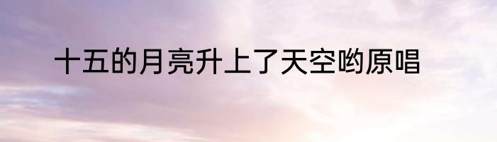 十五的月亮升上了天空哟原唱