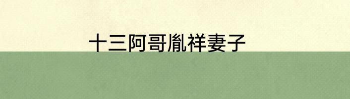 十三阿哥胤祥妻子