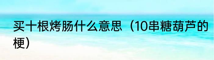买十根烤肠什么意思（10串糖葫芦的梗）