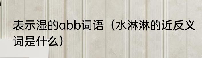 表示湿的abb词语（水淋淋的近反义词是什么）