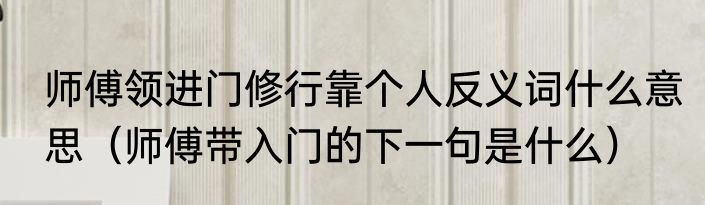 师傅领进门修行靠个人反义词什么意思（师傅带入门的下一句是什么）