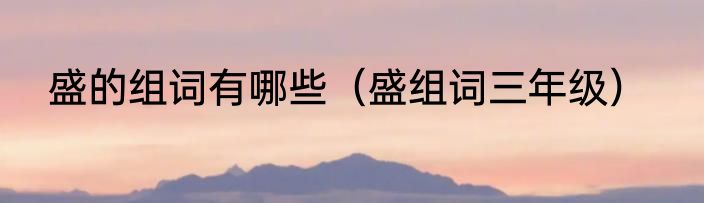 盛的组词有哪些（盛组词三年级）