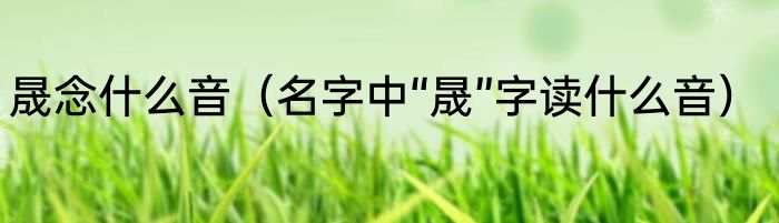 晟念什么音（名字中“晟”字读什么音）