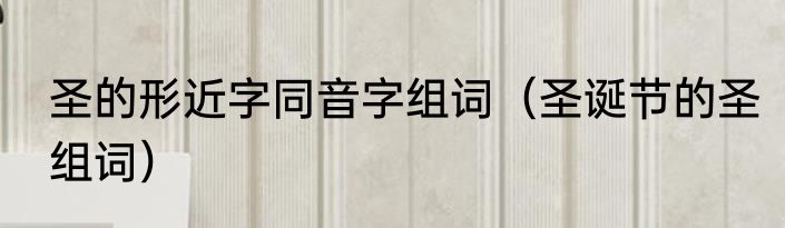 圣的形近字同音字组词（圣诞节的圣组词）
