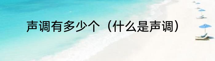声调有多少个（什么是声调）