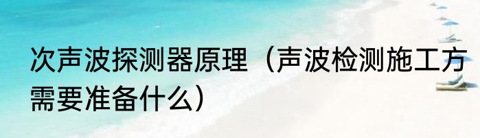 次声波探测器原理（声波检测施工方需要准备什么）