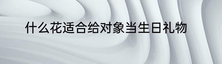 什么花适合给对象当生日礼物