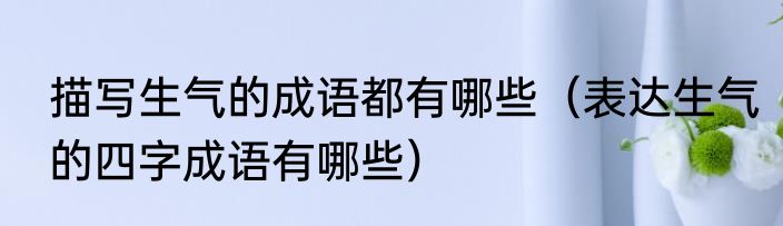描写生气的成语都有哪些（表达生气的四字成语有哪些）