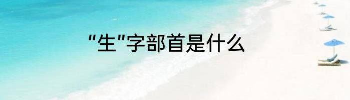 “生”字部首是什么