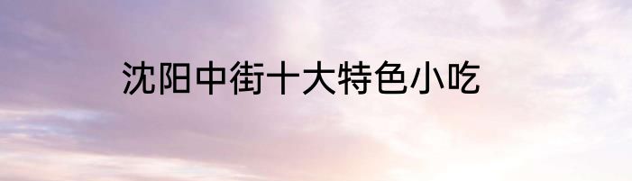 沈阳中街十大特色小吃