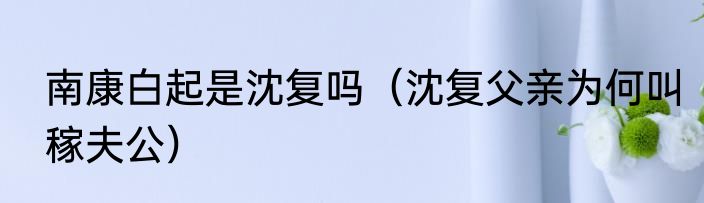 南康白起是沈复吗（沈复父亲为何叫稼夫公）