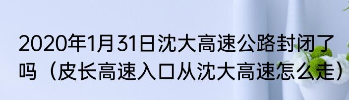 2020年1月31日沈大高速公路封闭了吗（皮长高速入口从沈大高速怎么走）
