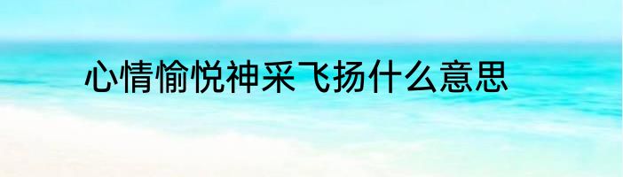 心情愉悦神采飞扬什么意思